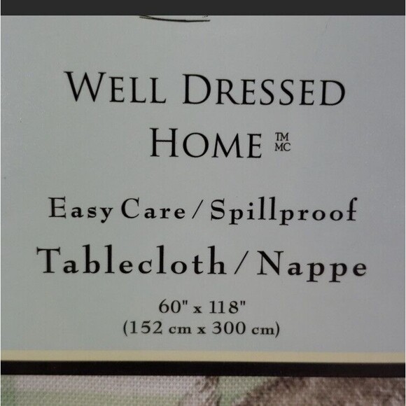 WELL DRESSED HOME BUNNIES CHECKER EASTER SPILLPROOF TABLECLOTH 60" X 118 New - Picture 6 of 6